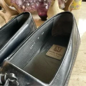 Bruno Magli Mens Black Leather Loafers Tassels Size 8.5 handmade In Italy Bruno Magli | Shoes | Bruno Magli Mens Black Leather Loafers  main image 2